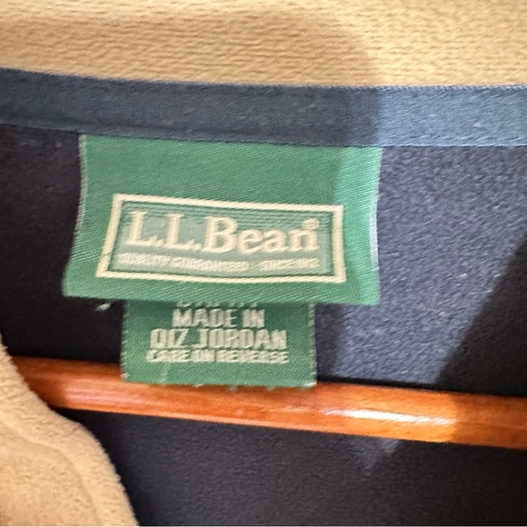 Vintage LL Bean tan mens fleece full zip sweater jacket size XL Tall - Picture 12 of 12